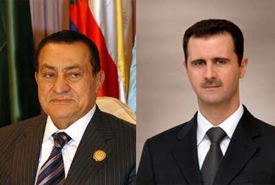 الرئيسان بشار الأسد وحسني مبارك