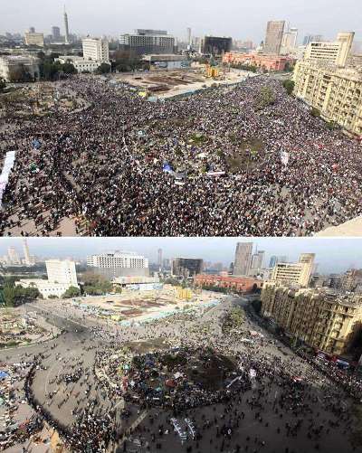 حضور ميليونی  تظاهرکننده مصری در ميدان التحرير  