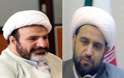 Hujjat-ol-Islam Mohammad Mahdi Taskhiri, former director of Taqrib News Agency (TNA) (R) and HUjjat-ol-Islam Hujjat-ollah Niki Maleki, newly appointed ... - n00118907-t