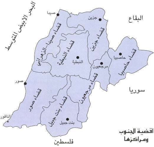 نقشه مناطق جنوبي