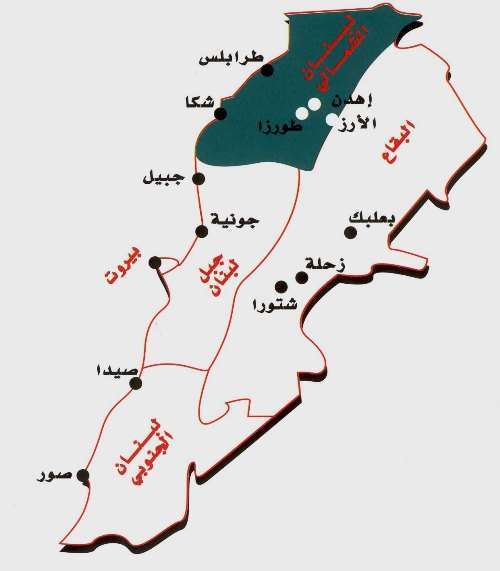 نقشه لبنان شمالي 1