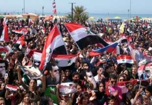 راهپیمایی مردم سوریه در حمایت از حكومت