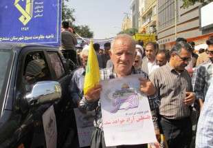 راهپیمایی نمازگزاران سنندج در محکومیت جنایات صهیونیست ها در غزه