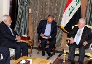 دیدار ظریف با رئیس جمهور و وزیر خارجه عراق/ ظریف: برادران اهل سنت بزرگترین قربانیان تروریسم در عراق/ایران در کنار مردم عراق خواهد بود