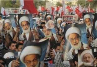 راهپیمایی روحانيون بحرينی در محکوميت حمله نیروهای آل خليفه به منزل شیخ عیسی قاسم