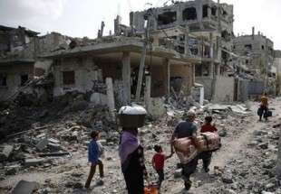 تظاهرات مردم غزه در اعتراض به تاخير در بازسازی