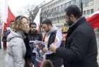 تجمع مقابل پارلمان اروپا در اعتراض به بازداشت شیخ سلمان