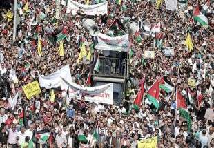 تظاهرات اردنی ها در حمایت از ملت فلسطین