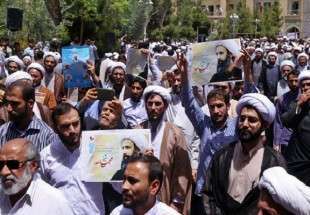 تجمع طلاب حوزه های علميه در اعتراض به اعدام شیخ نمر/نامگذاری خیابانی در تهران به ‌نام آیت الله نمر
