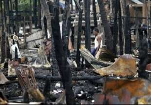 ویرانی بیش از هزار باب خانه متعلق به مسلمانان میانمار