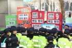 تظاهرات مردم کره جنوبی علیه سامانه موشکی آمریکا