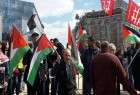 تجمع همبستگی با اسرای فلسطینی مقابل مقر پارلمان اروپا در بروکسل