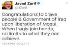 ظریف آزادسازی موصل را تبریک گفت