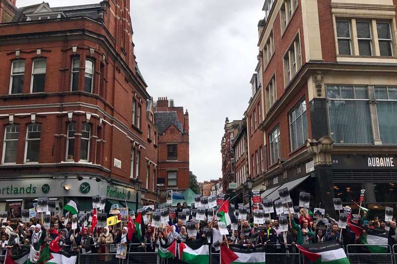 تظاهرات علیه بسته شدن درهای مسجدالاقصی در لندن