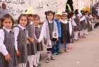 ​زنجیره انسانی کودکان فلسطینی در صحن های مسجد الاقصی