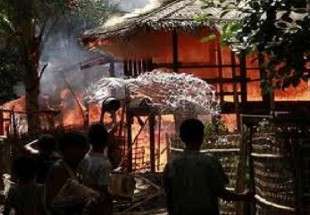 بیش از ۲۶۰۰ خانه مسلمانان روهینگیا در آتش سوخت