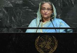 Bangladesh’s Prime Minister Sheikh Hasina addresses the 72nd Session of the United Nations General assembly, at the UN headquarters in New York, September 21, 2017