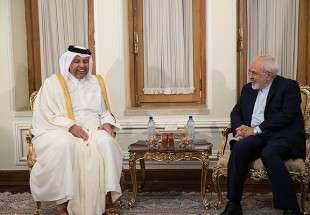 دیدار وزیر اقتصاد و تجارت قطر با ظریف در تهران