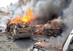انفجار دو خودروی بمب گذاری شده در عفرین + عکس