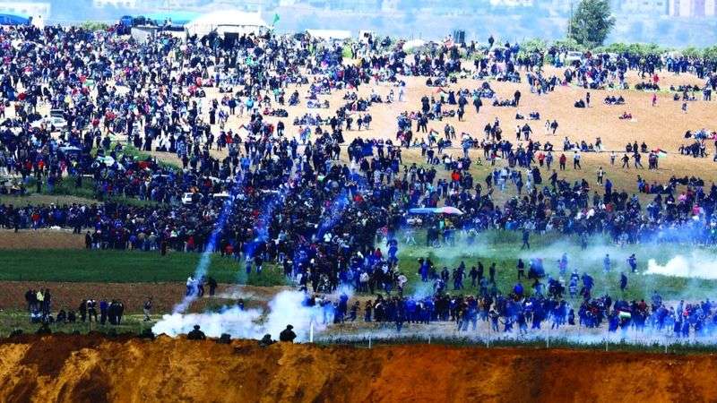إصابة نحو 40 فلسطينيًا جرّاء قمع قوات الإحتلال "الإسرائيلي" مسيرة سلمية في الضفة المحتلة