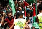 زنجیره انسانی مردم غزه در اعتراض به طرح اشغال کرانه باختری