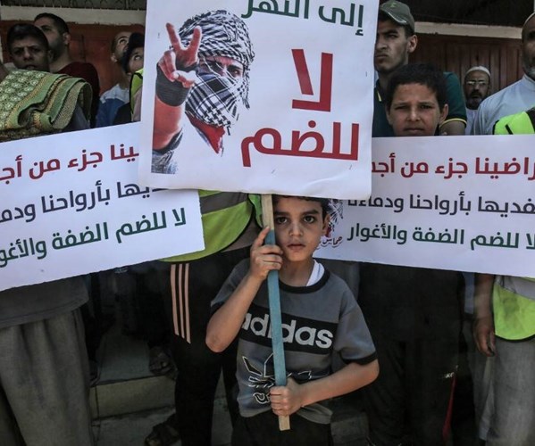 حماس : مسيرة احتجاجية في مدينة رفح في قطاع غزة رفضاً لخطة الضمّ