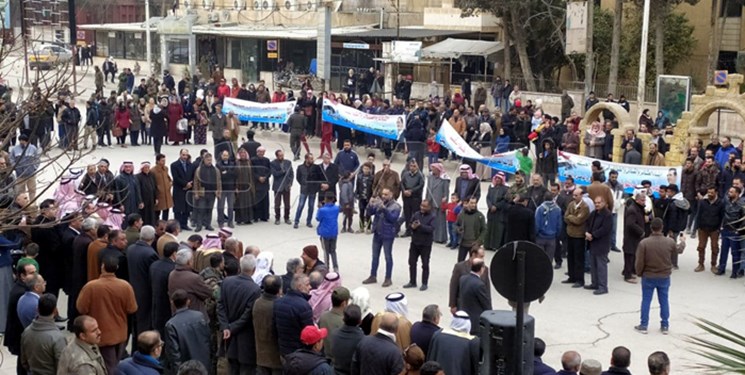 تظاهرات مردم سوریه علیه اشغالگری آمریکا