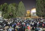 اقامه نماز عشاء و تراویح با حضور حدود 55 هزار نمازگزار در مسجد الاقصی  