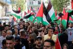 راهپیمایی پرچم فلسطینیان در پاسخ به راهپیمایی پرچم صهیونیست‌ها