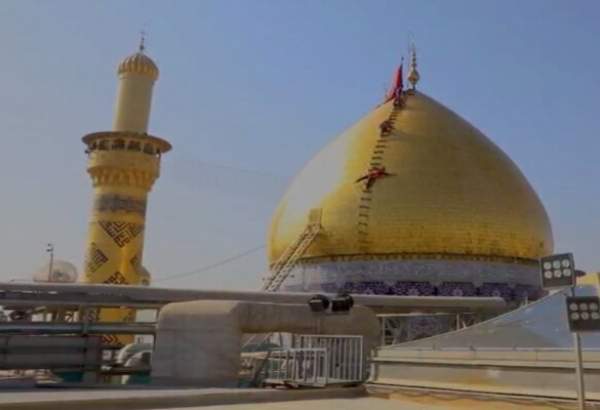 فیلم| گنبد حرم حضرت عباس(ع) شستشو داده شد  