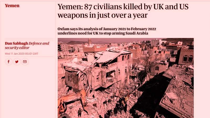 الغارديان تكشف دور الأسلحة البريطانية والأمريكية في قتل اليمنيين