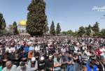 صد هزار فلسطینی در نخستین نمازجمعه ماه رمضان در مسجدالاقصی حضور یافتند