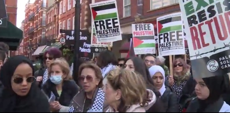 مظاهرات حاشدة في لندن تضامنا مع الشعب الفلسطيني