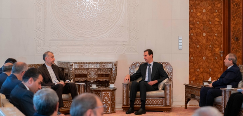 وزير الخارجية الايراني يلتقي الرئيس السوري