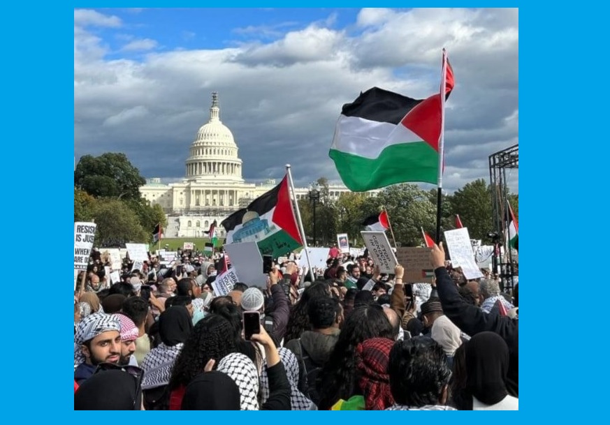 تظاهرات في واشنطن تضامناً مع غزة ورفضاً للعدوان الإسرائيلي