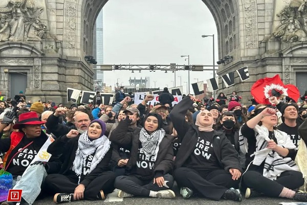 برگزاری تظاهرات گسترده در حمایت از فلسطینیان در نیویورک