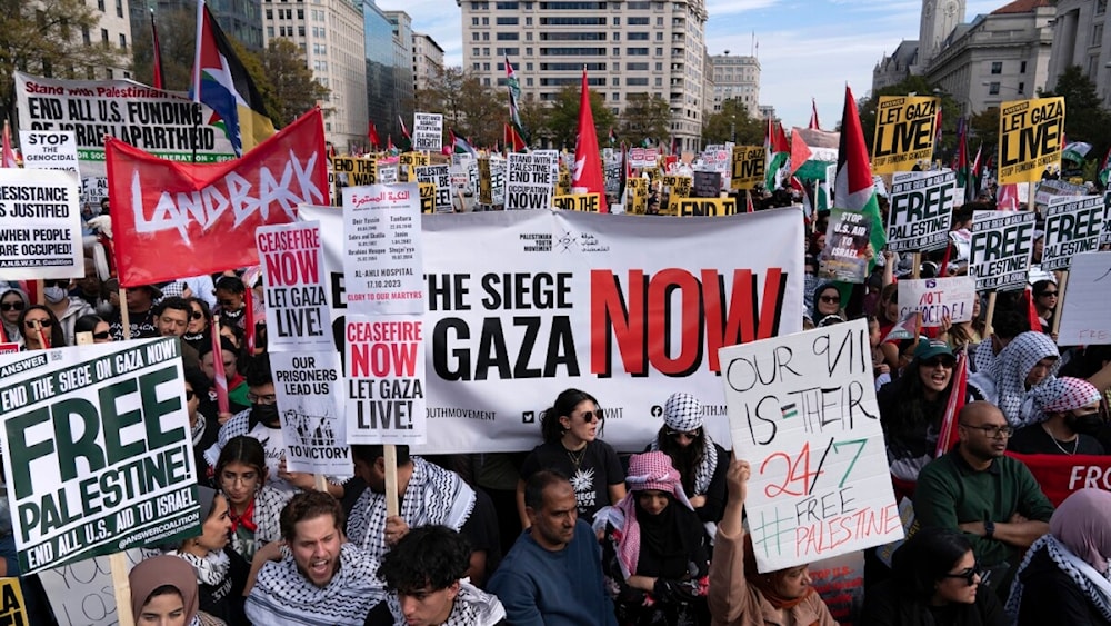 تظاهرات في واشنطن ضد العدوان على غزة وللمطالبة بتحرير فلسطين