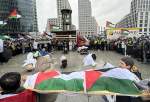 وقفة احتجاجية بالعاصمة الألمانية برلين تندد بالهجمات الإسرائيلية على غزة