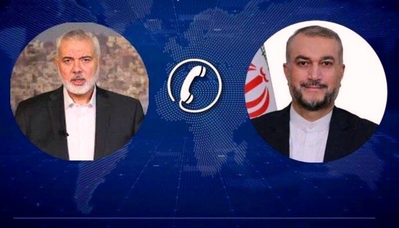 مباحثات هاتفية بين وزير الخارجية الإيراني ورئيس المكتب السياسي لحركة حماس