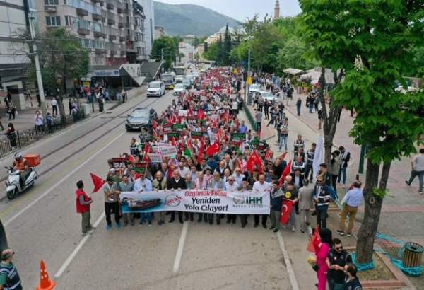 راهپیمایی «غزه را فراموش نکن» در شهر بورسای ترکیه برگزار شد