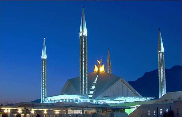 Faisal mosque in Islamabad of Pakistan is one of the largest mosques in the world