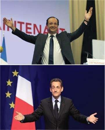 Duel Hollande-Sarkozy au 2e tour; le candidat socialiste en tête devant Sarko