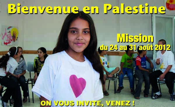 "Bienvenue en Palestine" du 24 au 31 août