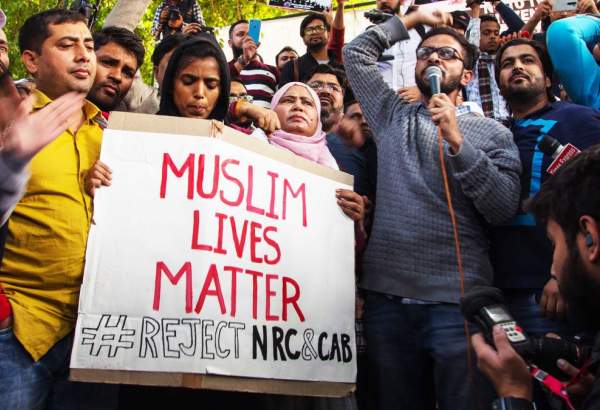 People protest against the Citizenship Amendment Bill — which allows Hindus from Afghanistan, Bangladesh, and Pakistan to get citizenship and exclude Muslims from the same countries — in New Delhi on December 7, 2019.