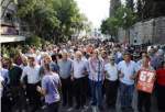 Palestinian residents of Nazareth demonstrate in condemnation of Israeli measures against Palestinian people