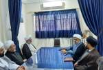 Hujjat-ul-Islam Hamid Shahriari, Secretary General of World Forum for Proximity of Islamic Schools of Thought (2nd right) met with Hujjat-ul-Islam Hamid Saffar Harandi, representative of the Supreme Leader in Syria (3rd left)