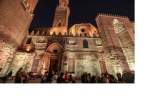 People gather illuminated Al-Azhar Mosque for upcoming month of Ramadan in Cairo, Egypt on March 13, 2023 [Mohamed El-Shahed – Anadolu Agency]