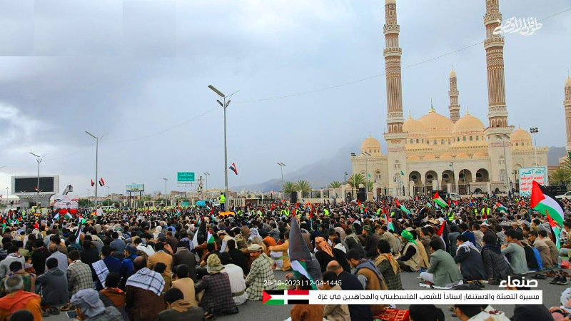 مسيرة السبعين في صنعاء تدين جرائم الإبادة الجماعية والحصار التي يرتكبها العدو الصهيوني في غزة