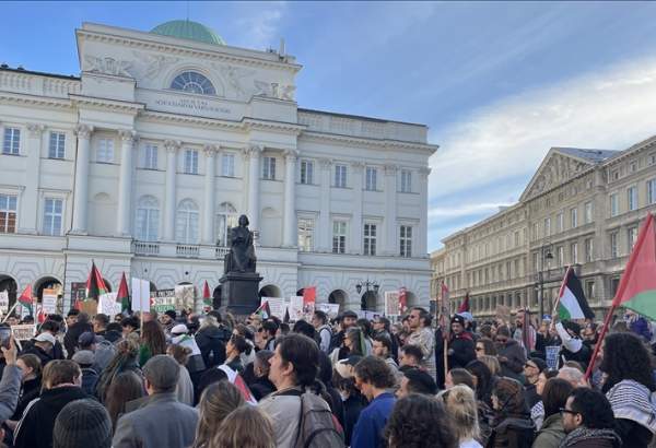 Hundreds rally in Warsaw in support of Palestine, denounce Israeli attacks on Gaza