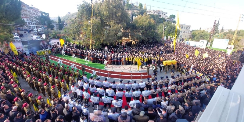 تشييع حاشد للقيادي في حزب الله الشهيد وسام طويل في خربة سلم (جنوبي لبنان)